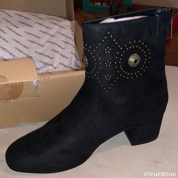 Embellished Faux Suede Booties - Picture 4 of 8